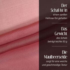 LA MAREY &ndash; Chiffon Schal aus Maulbeerseide, hellrosa