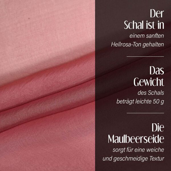 LA MAREY &ndash; Chiffon Schal aus Maulbeerseide, hellrosa image number 3