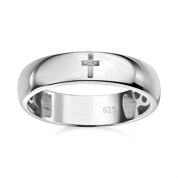 Bandring mit Kreuzmotiv, 925 Silber rhodiniert image number 4
