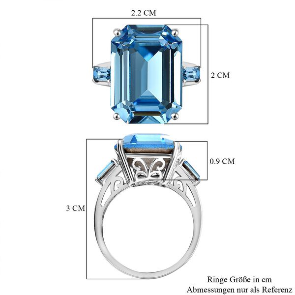 J Francis gefertigt mit SWAROVSKI- Aquamarin Swarovski Kristall Ring image number 7