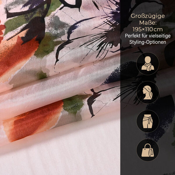 Chaos by Elsie Echtleder Crossbody Tasche im Doppel-Rhomboid-Design mit RFID-Schutz und Mini-Taschenlampe und LA MAREY Schal aus 100% Maulbeerseide image number 15