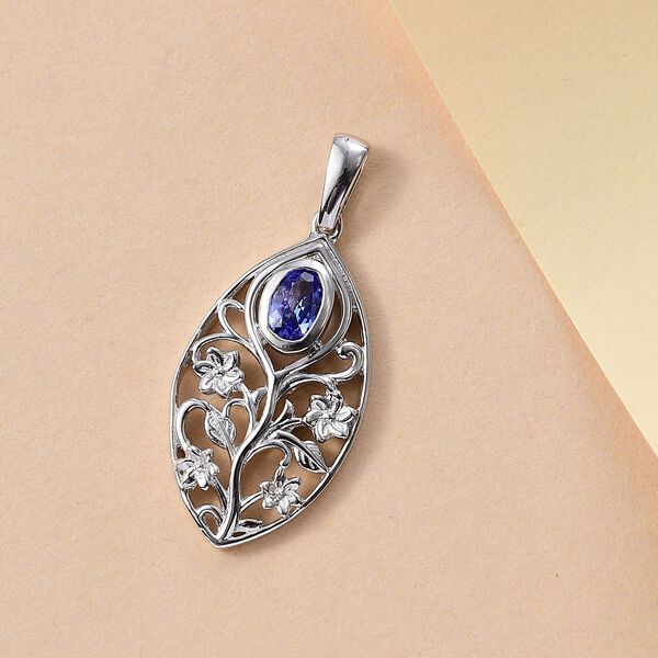 Tansanit Anhänger 925 Silber rhodiniert ca. 0.46 ct image number 2