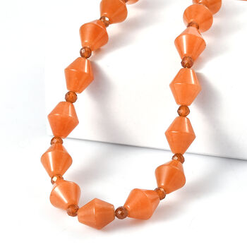 EVER TRUE Rotes Aventurin, Hessonit Granat Halskette ca. 45 cm Nickelfreies Messing ca. 200.00 ct