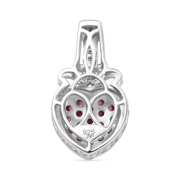 J Francis gefertigt mit SWAROVSKI- roter und weißer Swarovski Zirkonia-Herz-Anhänger image number 5