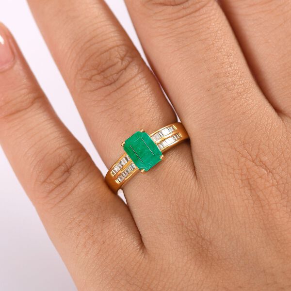 AAA Socoto Smaragd und Diamant Ring - 1,80 ct. image number 3