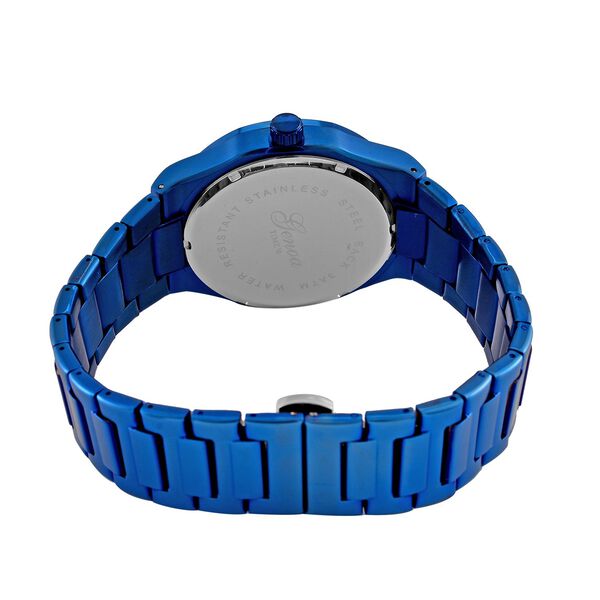 GENOA - Japanisches Uhrwerk, Weßes Sonnenschliff-Zifferblatt mit Balkenindexen, Edelstahl mit Faltschließe, Reiner Edelstahl, 20 cm image number 7