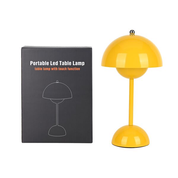 Kabellose Tischlampe im minimalistischen Retro-Pilzdesign &ndash; Touch-Steuerung, gelb image number 6