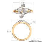 Diamant Bypass Ring 925 Silber Gelbgold Vermeil image number 6