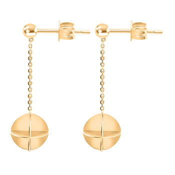 Florale Ohrringe, 375 Gelbgold