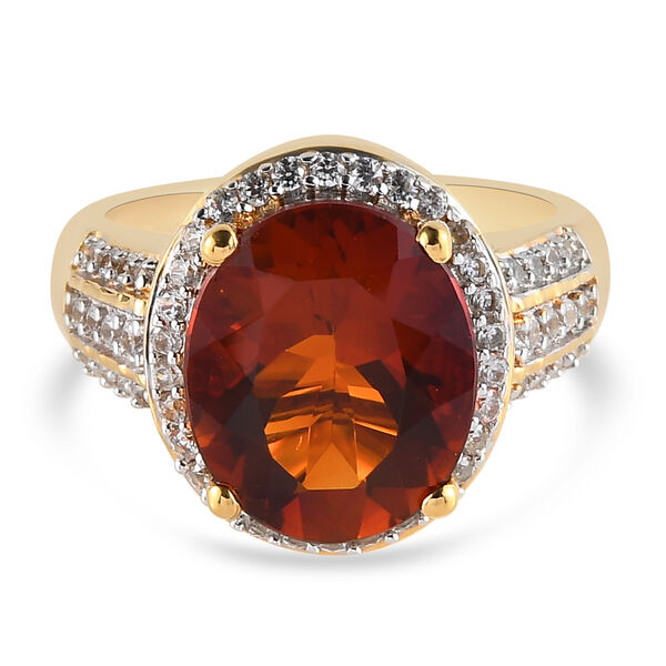 Kirsch-Citrin und Zirkon-Ring - 4,56 ct. image number 0