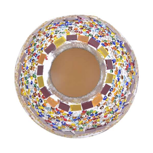 Handgefertigte orientalische Mosaik Glas Tischlampe - Lampenschirm Form, Gr&ouml;&szlig;e 15x15x50 cm, Orange-Rot image number 3