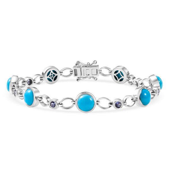 D'Joy AA Sleeping Beauty T&uuml;rkis, Tansanit Armband ca. 19 cm 925 Silber rhodiniert ca. 8,73 ct.