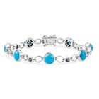 D'Joy AA Sleeping Beauty Türkis, Tansanit Armband ca. 19 cm 925 Silber rhodiniert ca. 8,73 ct.