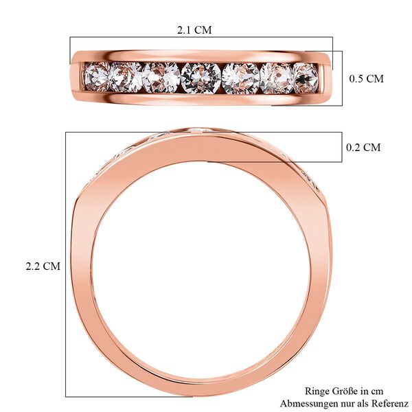 J Francis gefertigt mit SWAROVSKI- Wei&szlig;er Swarovski Kristall Ring, 925 Silber ros&eacute;vergoldet image number 7