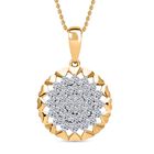 LUXURIANT DIAMOND - Lab Grown Diamant SI-GH Anhänger mit Kette (ca. 50cm), 925 Silber 750 Gelbgold Vermeil ca. 0.75 ct