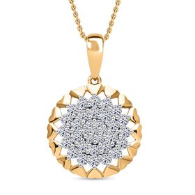 LUXURIANT DIAMOND - Lab Grown Diamant SI-GH Schmuckset 925 Silber 750 Gelbgold Vermeil ca. 0,75 ct.