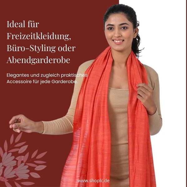 Modischer Schal aus 40% Seide und 60% Leinen, 70x200 cm, Kupfer image number 3