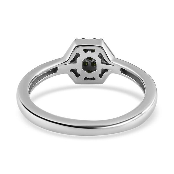 Grüner Diamant Ring 925 Silber platiniert (Größe 21.00) ca. 0,20 ct image number 6