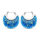 Murano Stil, blaue Glas-Creolen, Edelstahl