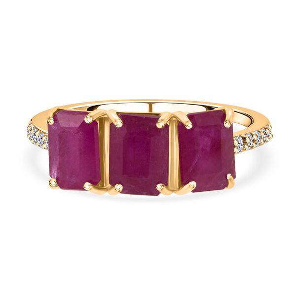 AAA Burma Rubin und Diamant Ring in 375 Gold - 3,44 ct. image number 0