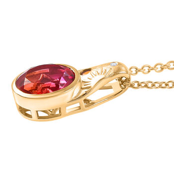 EverTrue Sunset Triplett Quarz, Salamanca Feueropal und Zirkon Anh&auml;nger mit 50cm Kette - 2,91 ct.