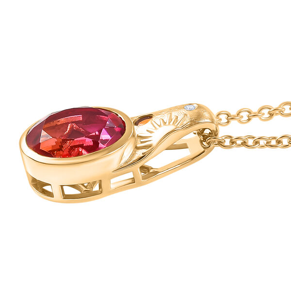 EverTrue Sunset Triplett Quarz, Salamanca Feueropal und Zirkon Anh&auml;nger mit 50cm Kette - 2,91 ct. image number 3