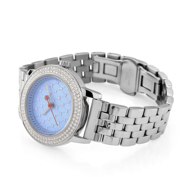 WILLIAM HUNT Moissanit-Armbanduhr, 21,59cm, 316L Edelstahl, silberfarben. image number 5