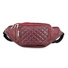 Gürteltasche aus 100 % Echtleder mit Stepp-Design, verstellbarer Riemen, Burgund