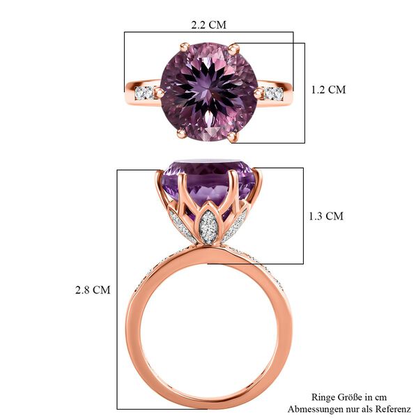 Rose De France Amethyst und Zirkon Ring - 7,62 ct. image number 14