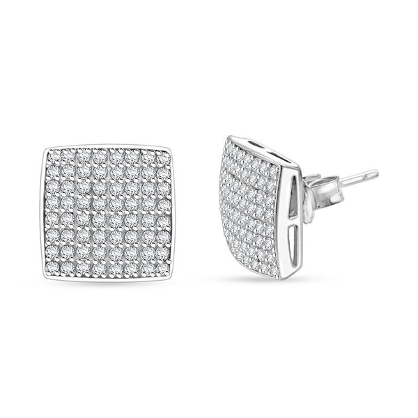 Lustro Stella Wei&szlig;er Zirkonia Ohrringe 925 Silber rhodiniert