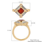 Mexikanischer Kirschfeuer-Opal und Zirkon Ring 925 Silber Gelbgold Vermeil (Größe 21.00) ca. 1,07 ct image number 6