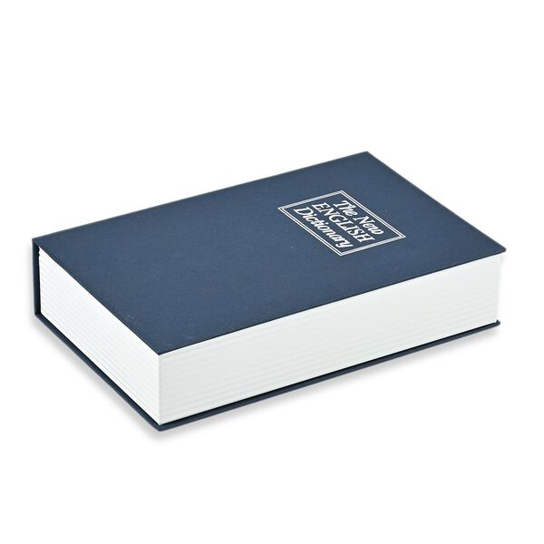 LIVMORE Buchtresor, Stahlbox mit Zahlenschloss, 23,5x15,5x5,5cm, Blau image number 4