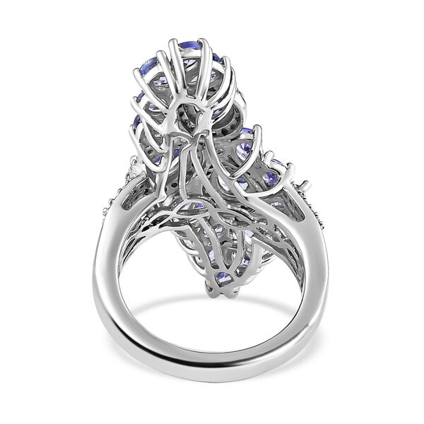 Tansanit und Zirkon-Cluster-Ring - 4,20 ct. image number 6