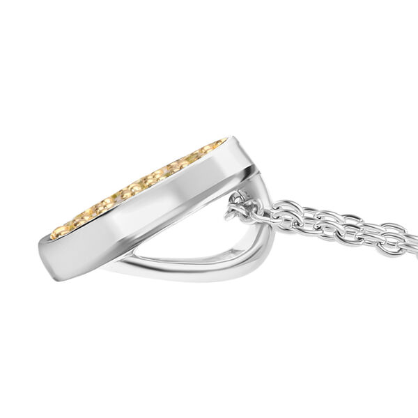 2er Set- Gelber Diamant-Anh&auml;nger mit 50cm Kette und Ohrringe - 0,48 ct. image number 12