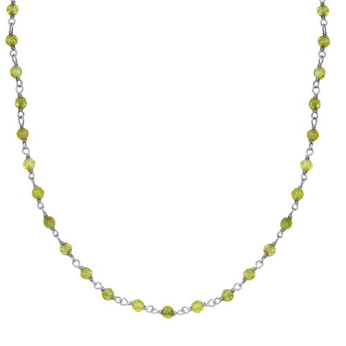 Peridot Halskette ca. 50 cm 925 Silber rhodiniert ca. 20.00 ct image number 0