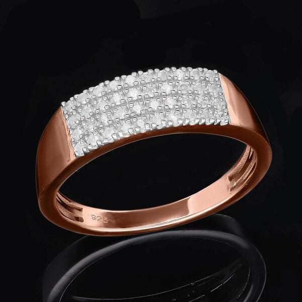 Diamant Ring, 925 Silber Roségold Vermeil - 0,20 ct. image number 1