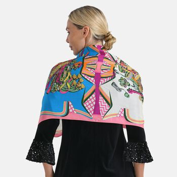 LA MAREY Signature Seidenschal aus 100% Maulbeerseide, 55 x 170 cm, Pink