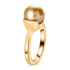 Goldene Südsee Perle Ring, 925 Silber Gelbgold Vermeil, (Größe 17.00) 6.80 ct image number 4