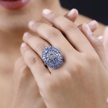 Tansanit und Zirkon Ring - 6,28 ct.
