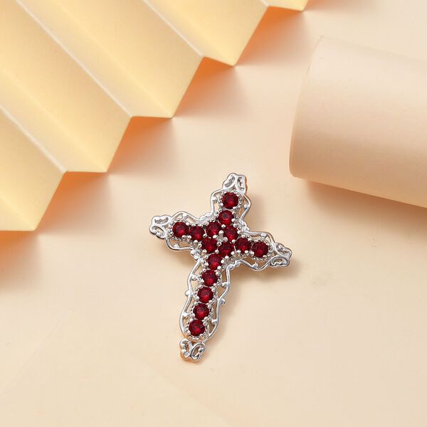 J Francis gefertigt mit SWAROVSKI- Siam Farbe Swarovski Kristall Anh&auml;nger image number 2