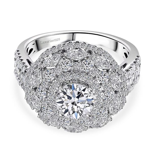 LUXURIANT DIAMOND - Lab Grown Diamant  Ring 925 Silber Rhodiniert (Gr&ouml;&szlig;e 19.00) ca. 2.50 ct