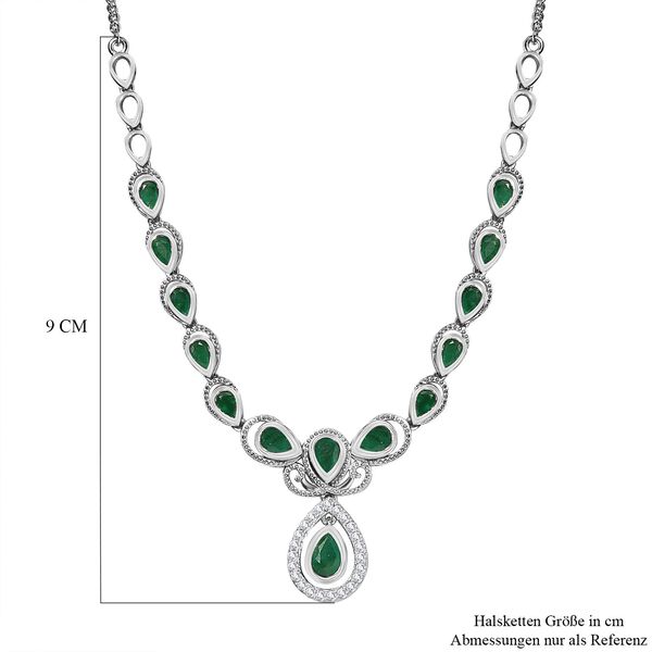 Kagem Sambisches Smaragd Collier, ca. 45 cm, 925 Silber platiniert ca. 4.74 ct image number 6