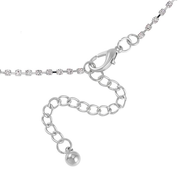 2er Set - Weißer Kristall Ohrringe und Halskette Schmuckset, silberfarben image number 3