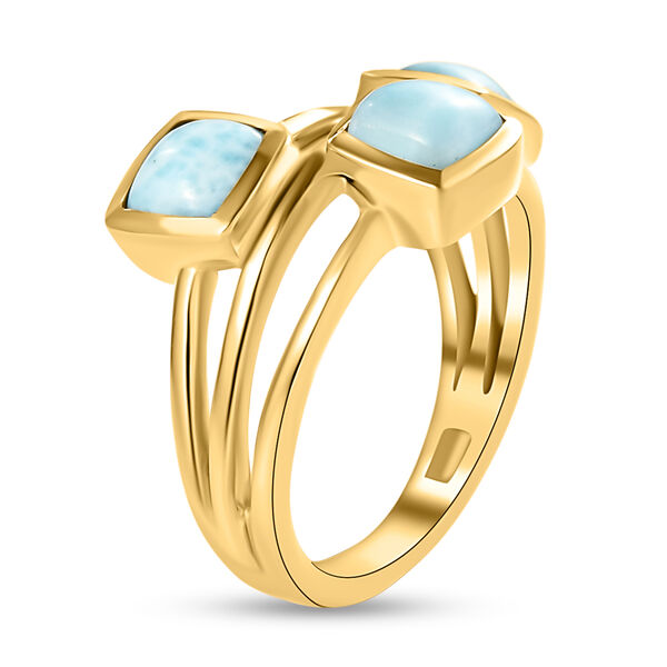 Larimar-Ring, 925 Silber vergoldet  ca. 2,52 ct image number 5