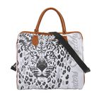 Safari Tasche, mit lebendigem Leopardenmuster, 40x20x38, schwarz und wei&szlig;