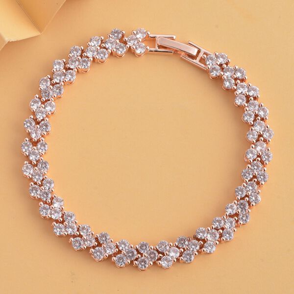 Zirkonia Armband im ros&eacute;goldton - 20 Ct. image number 1