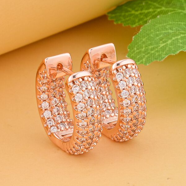 Wei&szlig;e Zirkonia-Creolen, Messing image number 2