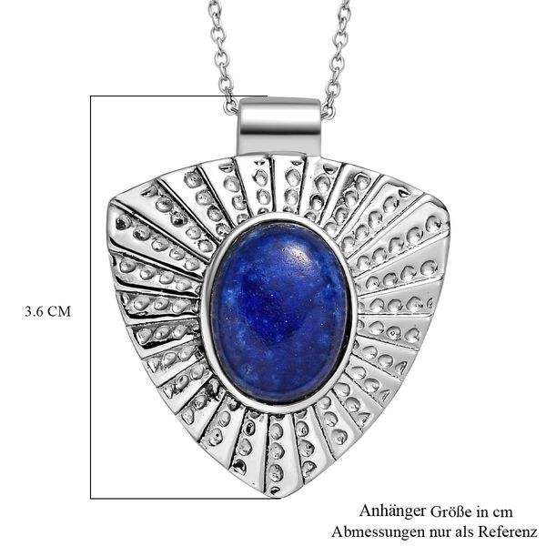 Cleopatra-Stil Lapislazuli Anh&auml;nger mit Kette, 316L Edelstahl ca. 10.50 ct image number 7