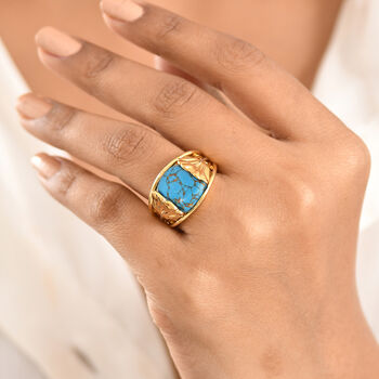 EverTrue blauer T&uuml;rkis zweifarbiger Ring - 5,79 ct.