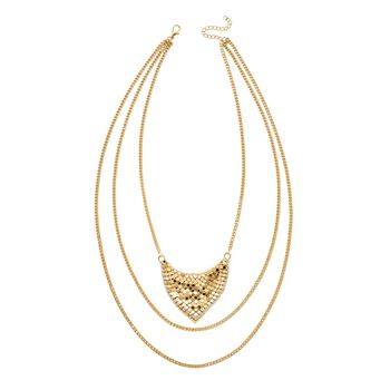 3-lagige Halskette, 40,5+5cm, vergoldet